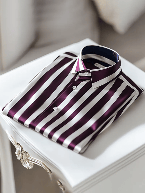 Men's Satin Luxe Long Sleeve Button Down Shirt