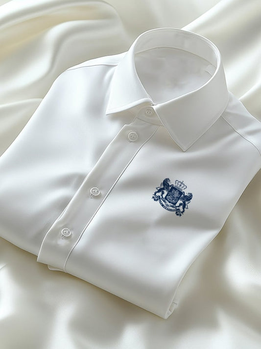 Men's Business Casual Logo Lapel Short Sleeve Shirt
