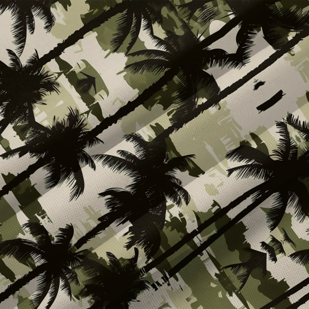 Men's Retro Western Style Coconut Tree Camouflage Fleece Jacket