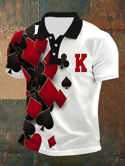 Men's King Of Clubs Print Polo Shirt