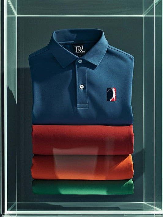 Men's Classic Business Golf Logo Short Sleeve Polo Shirt
