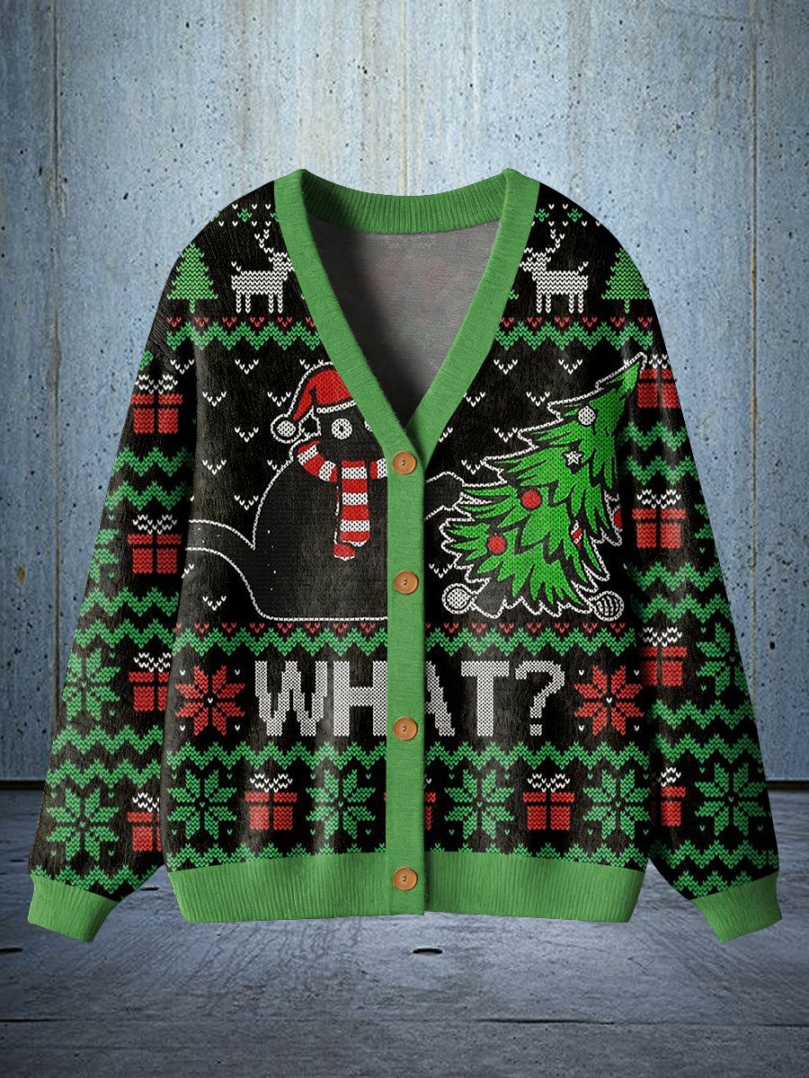 Fun Christmas Tree Cardigan for Men