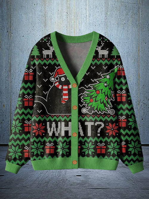 Fun Christmas Tree Cardigan for Men