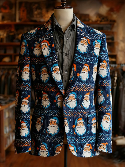 Men's Vintage Casual Christmas Party Corduroy Blazer