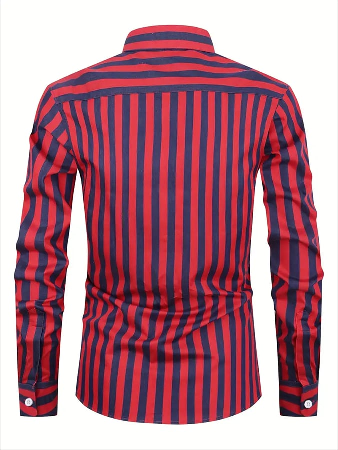 Men's Striped Business Casual Shirt