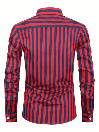 Men's Striped Business Casual Shirt