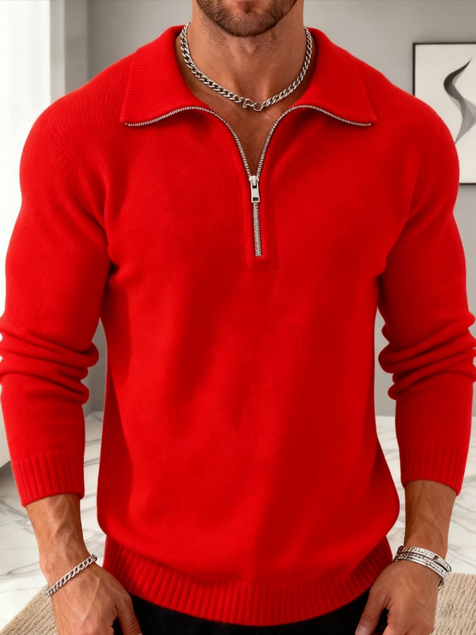 Men's Solid Color Sweater