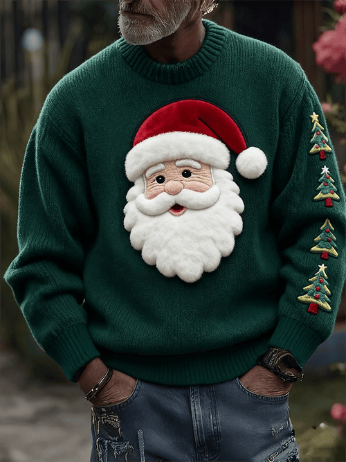 Men's Santa Claus Crew Neck Printed Sweatshirt