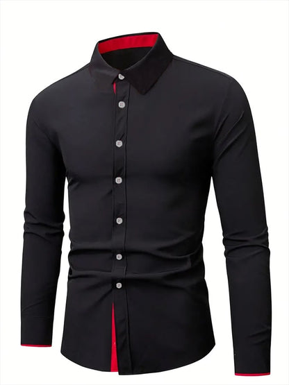 Men's Geometric Design Business Casual Shirt
