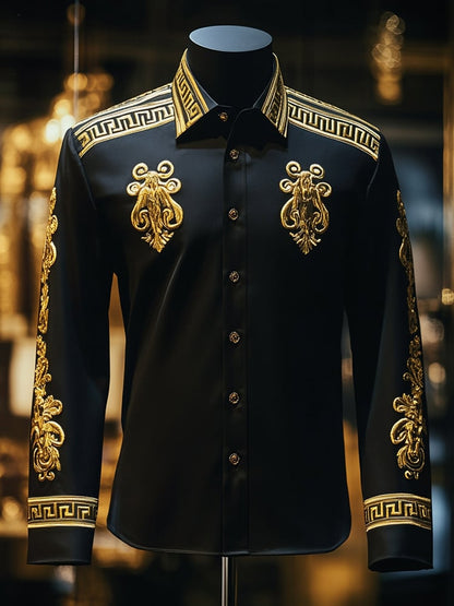 Men's Satin Luxe Long Sleeve Button Down Shirt