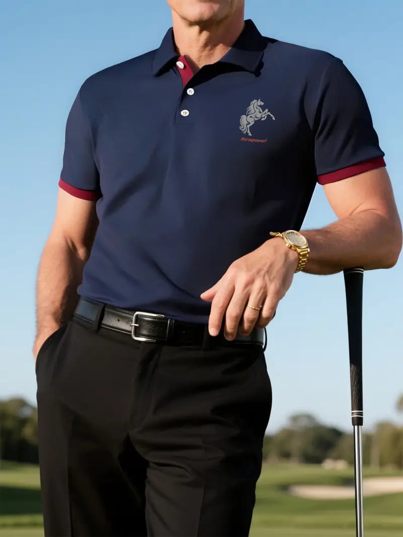 Men's Fashion Casual Business Contrast Color Polo