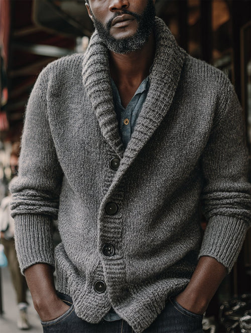 Men's Casual Business Knitted Sweater Jacket