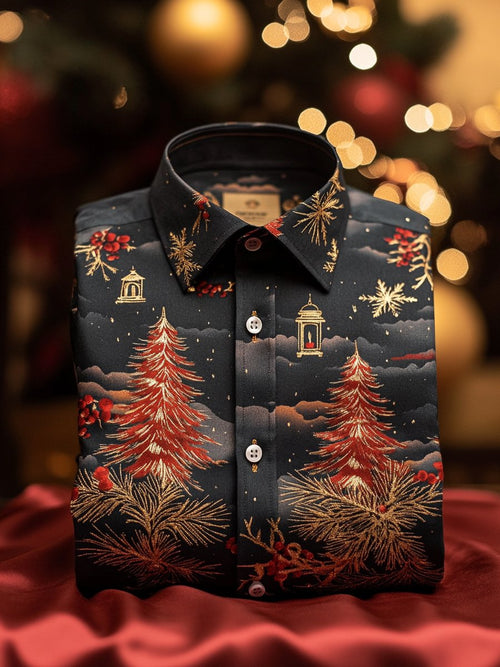 Christmas Men's Business Luxury Long Sleeve Shirt