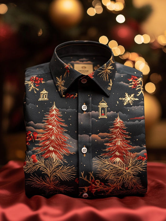 Christmas Men's Business Luxury Long Sleeve Shirt