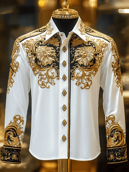 Men's Satin Luxe Long Sleeve Button Down Shirt