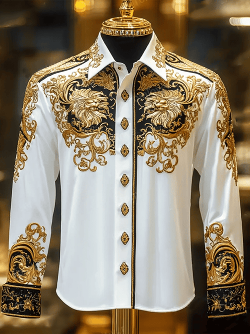 Men's Satin Luxe Long Sleeve Button Down Shirt