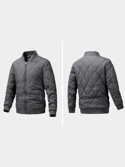 Men's Retro Diamond Pleated Cotton Casual Cotton Jacket