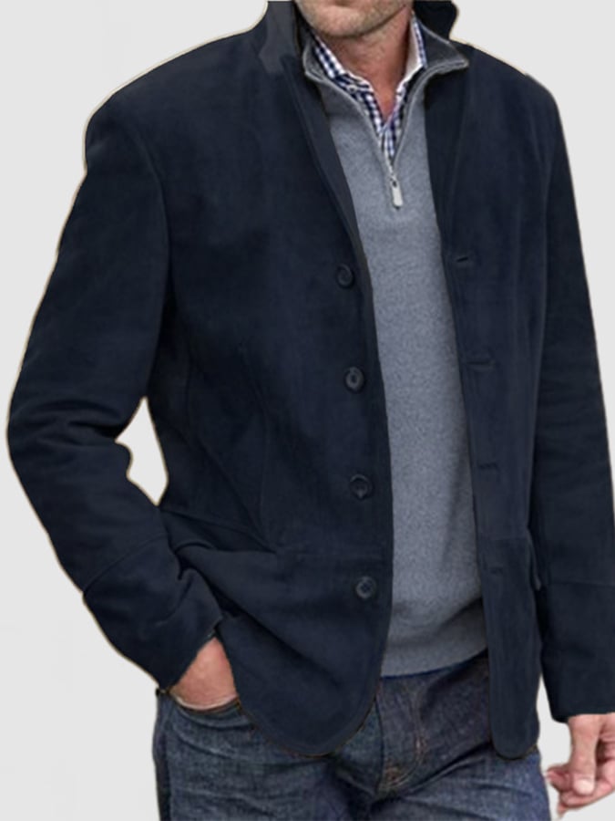 Men's Vintage Single Breasted Pocket Gentleman's Business Suit Jacket
