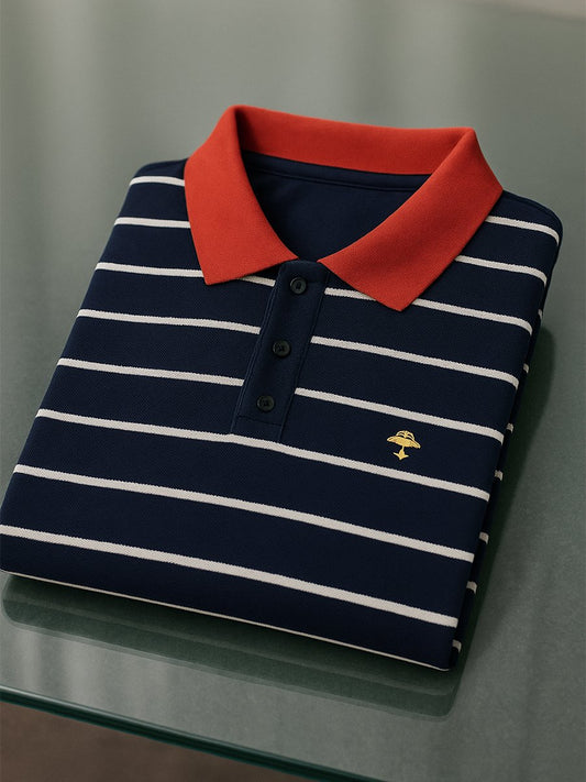 Men's Business Casual Button Short Sleeve Polo Shirt