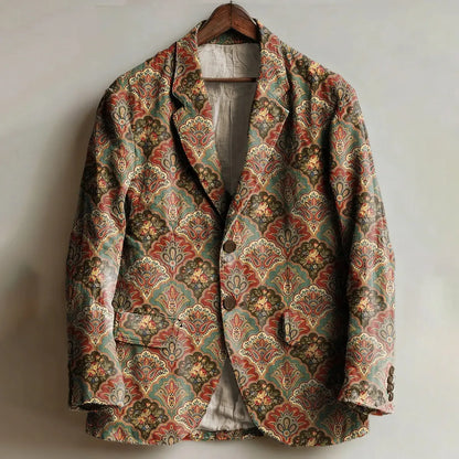 Men's Retro Paisley And Ethnic Geometric Patterns Casual Blazer