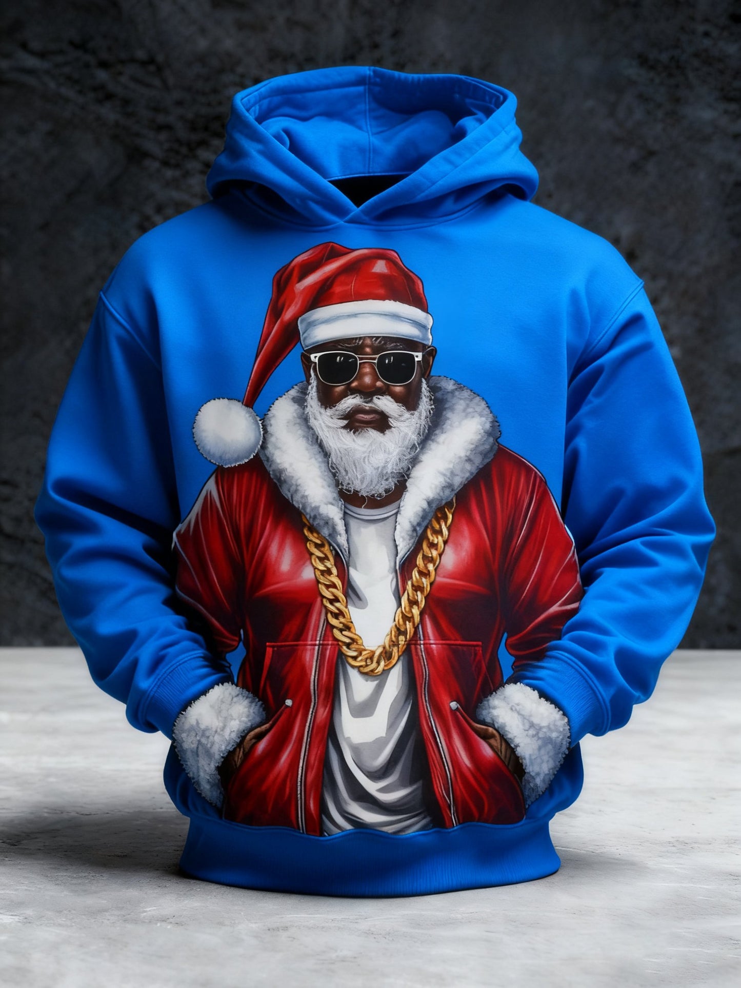 Men's African American Christmas Print Crew Neck Top