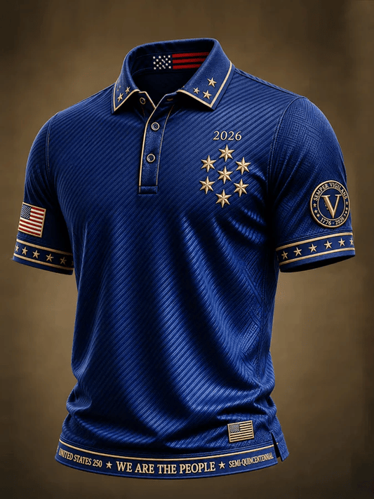 Men's USA 1776-2026 Printed Polo Shirt