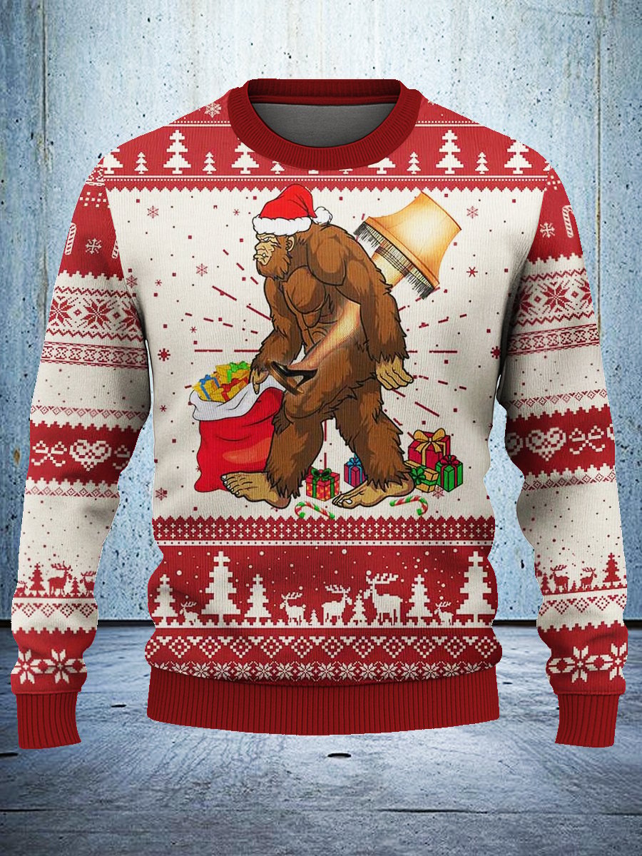 Camping-Style Retro Ugly Christmas Sweatshirt