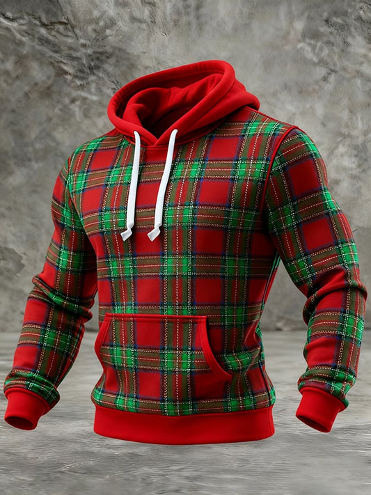 Men's Christmas plaid hoodie