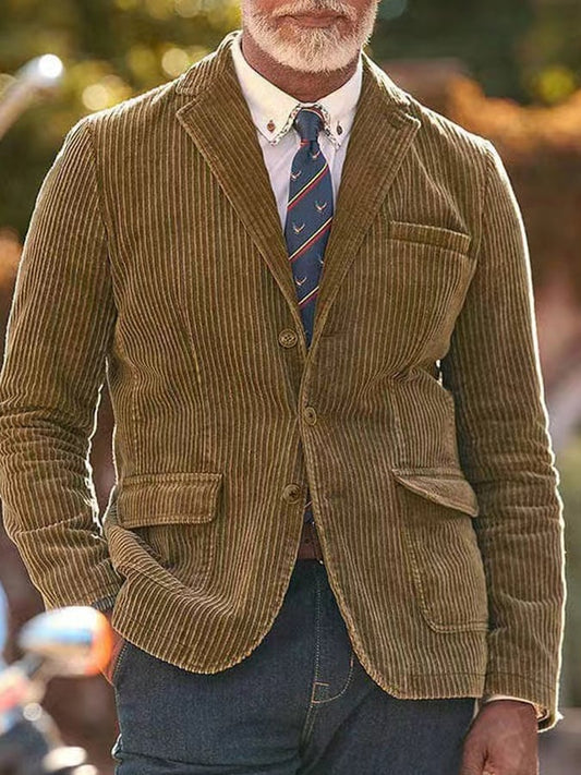 Men's Corduroy Retro Suit Jacket Versatile Casual Suit Jacket