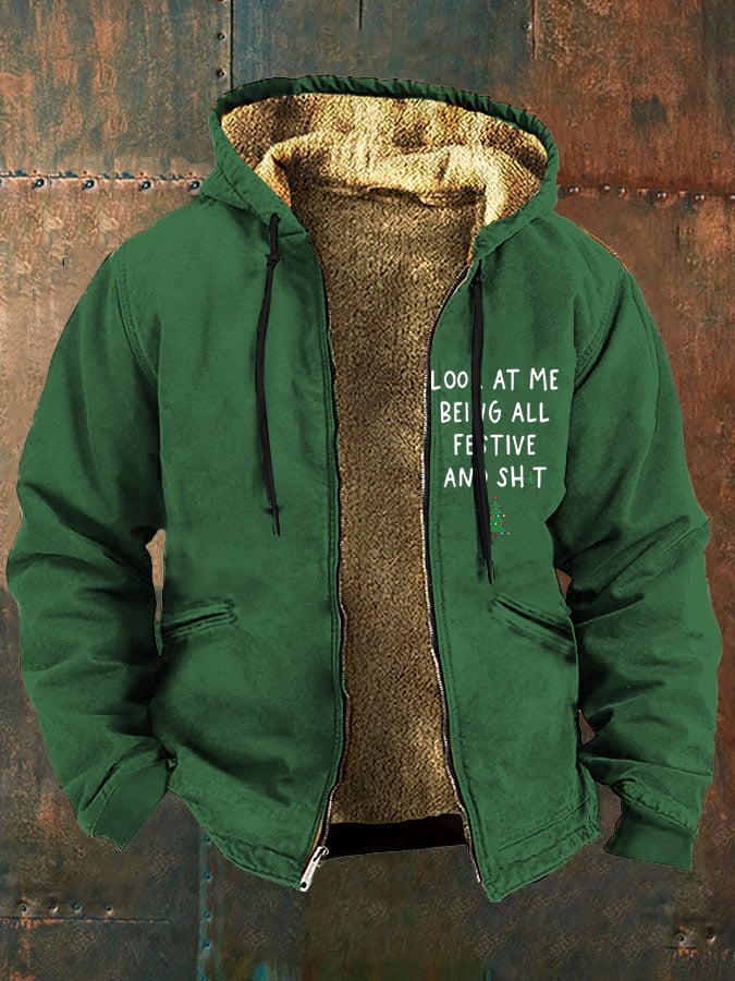 Men's Look At Me Being All Festive And ShitPrinted Fleece Jacket