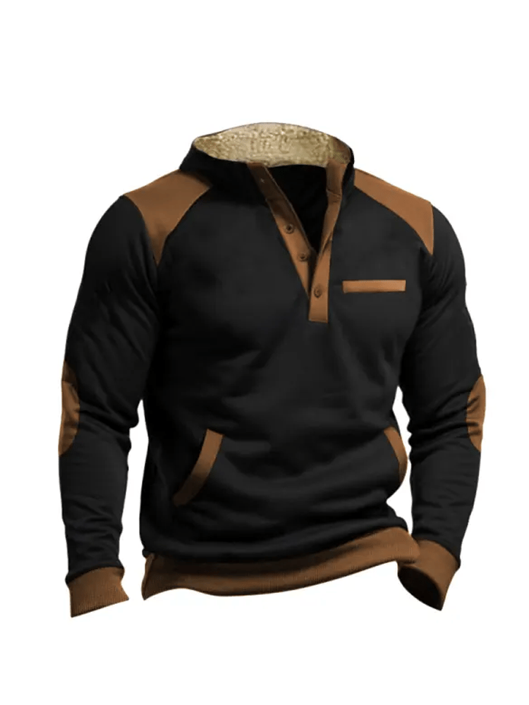 Men's Outdoor Vintage Neck Zip-Up Sweatshirt