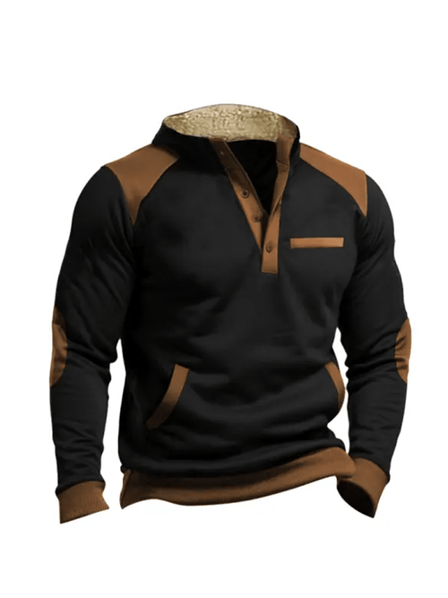 Men's Outdoor Vintage Neck Zip-Up Sweatshirt