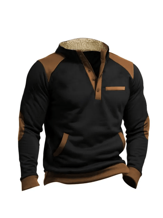 Men's Outdoor Vintage Neck Zip-Up Sweatshirt