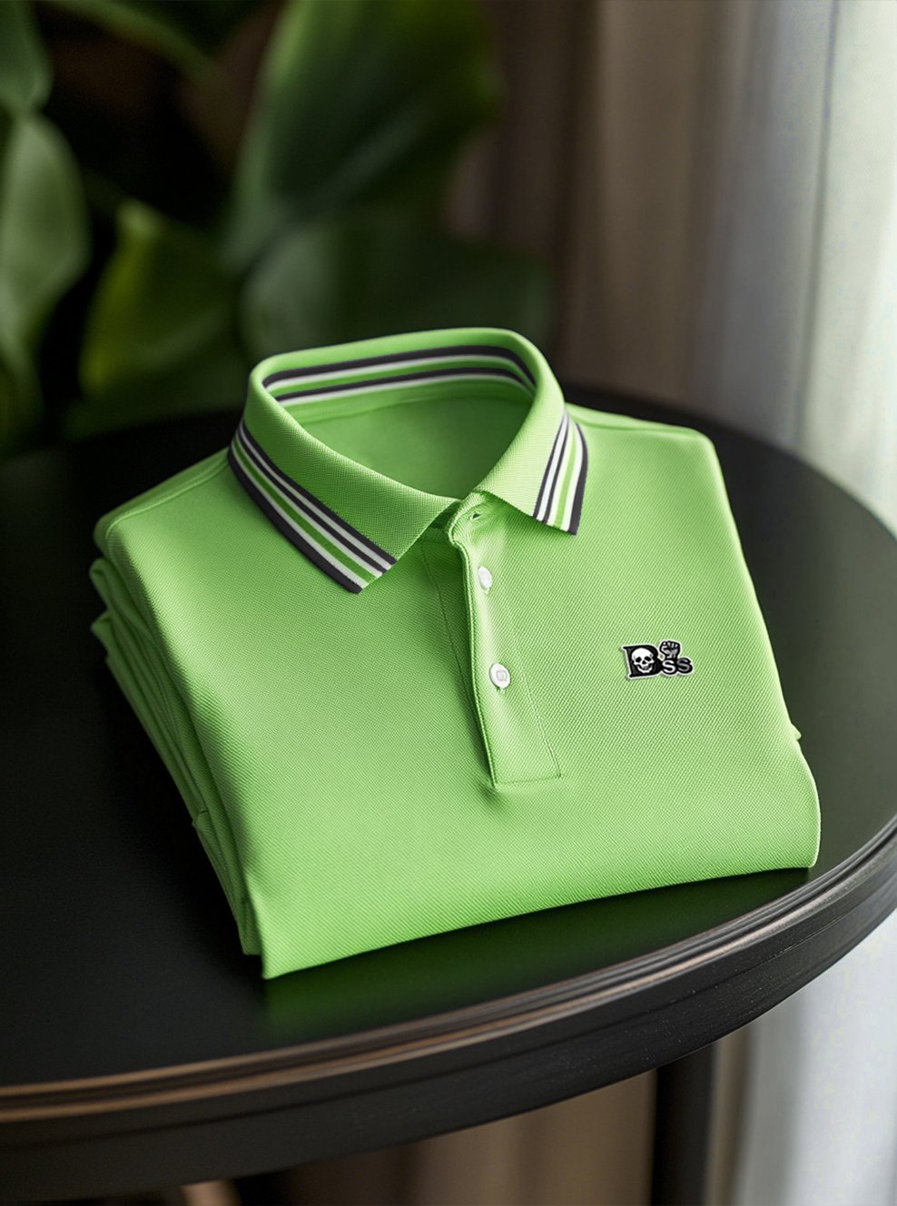 Men's Business Casual Button Short Sleeve Polo Shirt