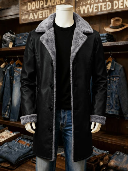 Men'S Plush Large Lapel Fur Mid-Length Coat