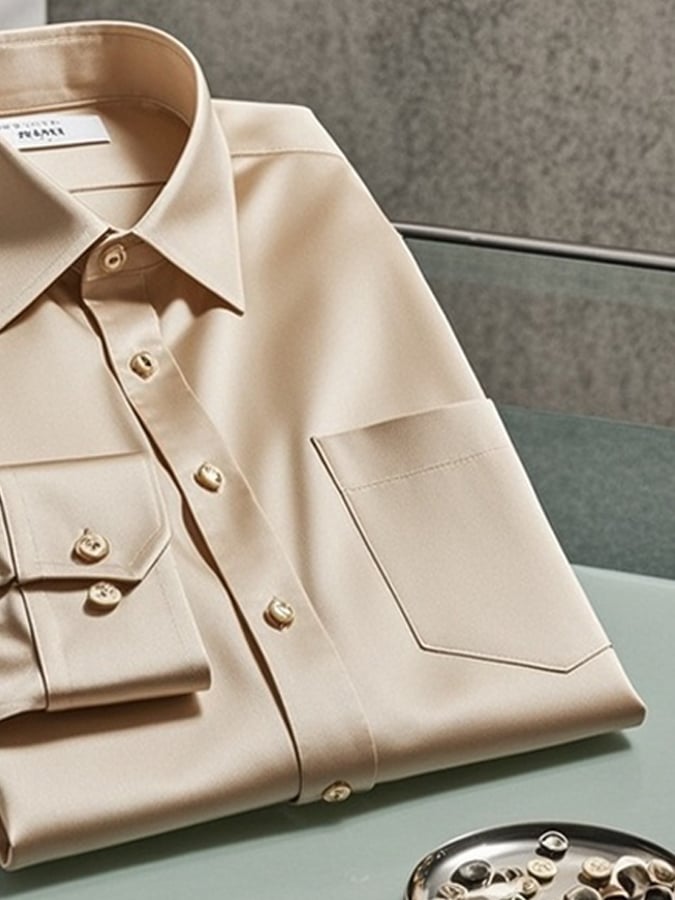 Men's Gradient Lapel Long Sleeve Shirt