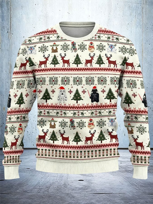 Men's Christmas Print Casual Knit Top