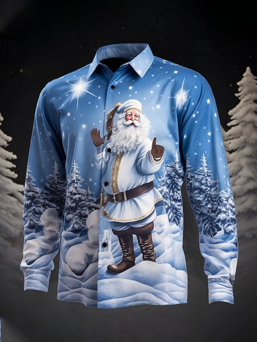 Men's Santa Claus Long-Sleeved Shirt