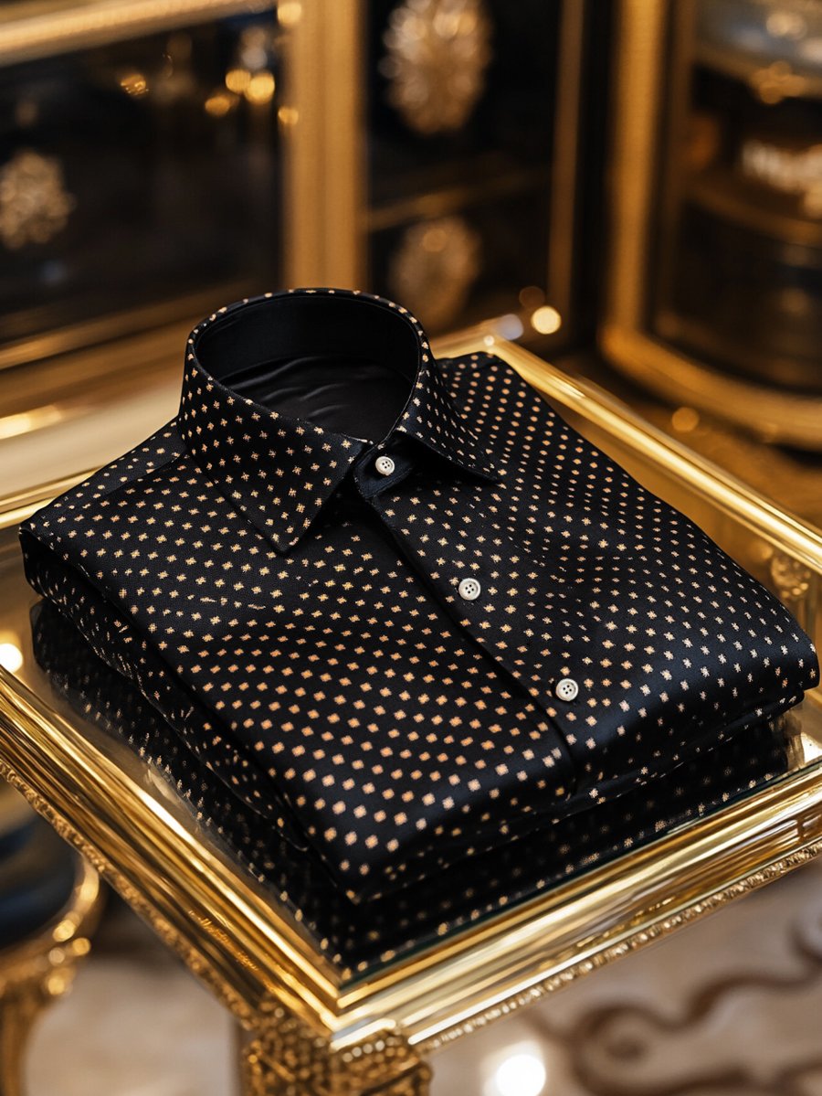 Men's Silk Luxury Business Long Sleeve Shirt