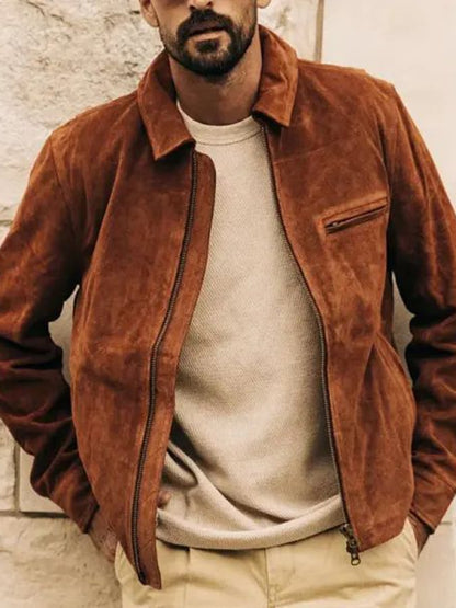 Men's Fashion Retro Zipper Casual Jacket Coat