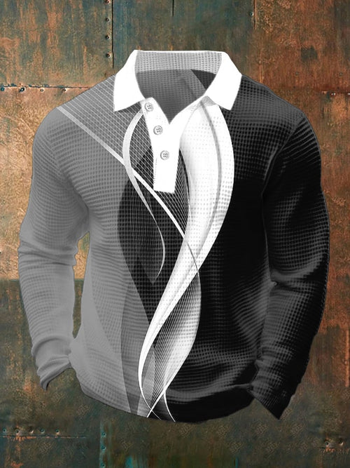 Men's Casual Business Waffle Short-Sleeved Polo