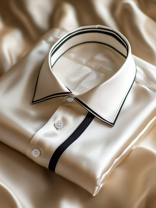 Men's Business Casual Striped Lapel Short Sleeve Shirt