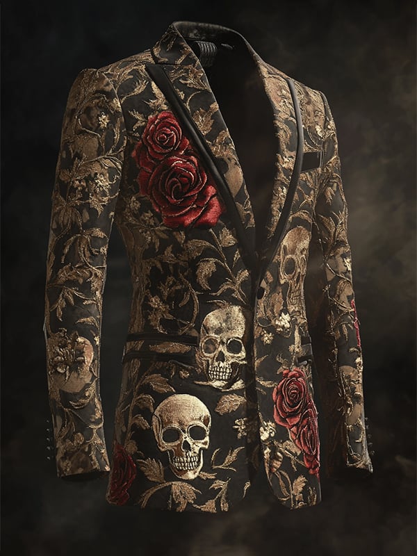 Men's Luxury Casual Business Skull Blazer