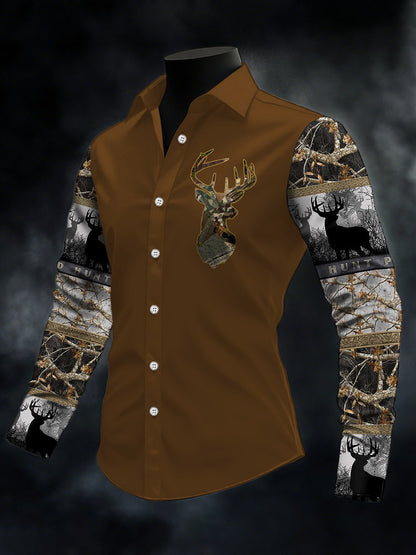 Men's Casual Western Style Contrast Color Shirt