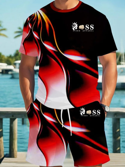Men's Business Casual Gradient Print Suit