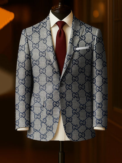 Men's Business Casual Large Pocket Plaid Blazers