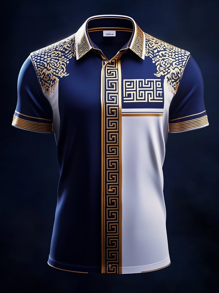 Men's Satin Luxe Print Short Sleeve Button Shirt