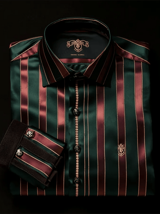 Men's Satin Luxe Print Short Sleeve Button Shirt