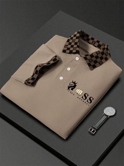 Men's Letter Printed Casual Polo Shirt
