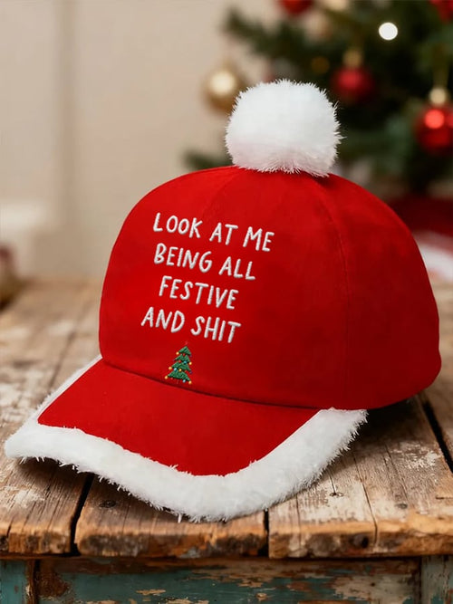 Unisex Look At Me Being All Festive And Shit Plush Hat